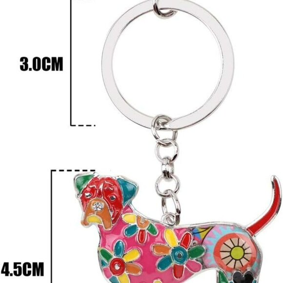 Cute Enamel Dog Keychain Keyring Pets Dog Keyrings for Women Purse Bag Accessori - Picture 6 of 7